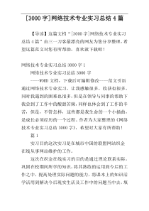 [3000字]网络技术专业实习总结4篇