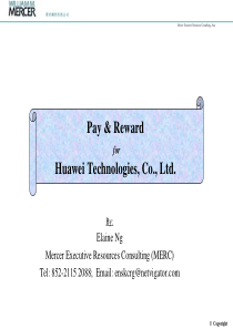 MERCER SALARY伟氏顾问的人力资源薪酬设计方案（PPT 20页）