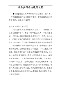 软件实习总结通用4篇