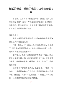 细腻的母爱，滋润了我的心田作文精编2篇