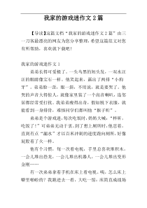 我家的游戏迷作文2篇