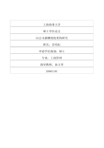 SA公司薪酬制度重构研究