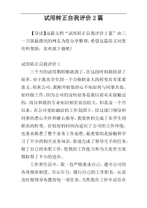 试用转正自我评价2篇