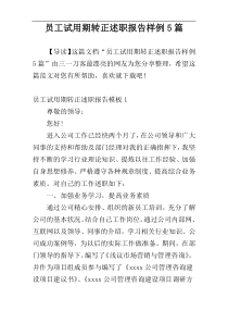 员工试用期转正述职报告样例5篇