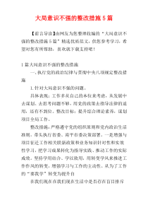 大局意识不强的整改措施5篇