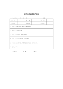 新员工培训成绩评核表（一）