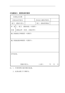 分包商保卫、消防体系审查表