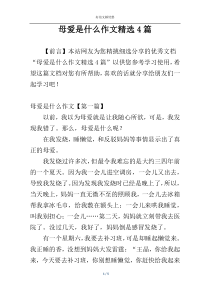 母爱是什么作文精选4篇