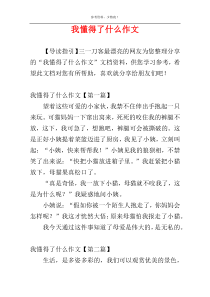 我懂得了什么作文