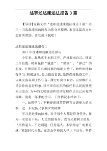 述职述述廉述法报告3篇