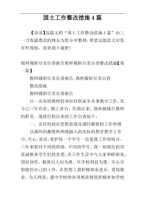 国土工作整改措施4篇