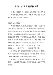 总结大会发言稿样稿5篇