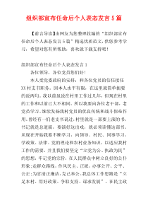 组织部宣布任命后个人表态发言5篇