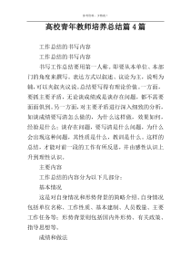 高校青年教师培养总结篇4篇