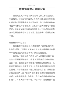 师德修养学习总结5篇