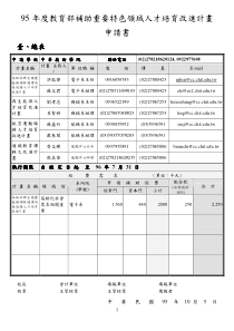 95年度教育部补助重要特色领域人才培育改进计画