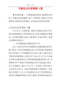 专题会议纪要最新4篇