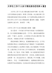 大学生工作个人实习情况报告【范例4篇】