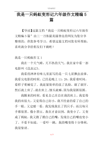 我是一只蚂蚁变形记六年级作文精编5篇