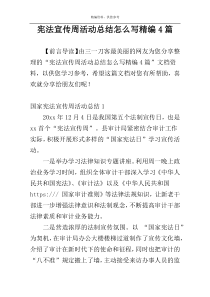 宪法宣传周活动总结怎么写精编4篇