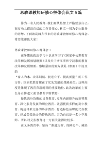 思政课教师研修心得体会范文5篇