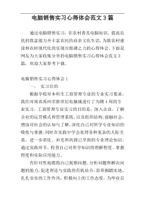 电脑销售实习心得体会范文3篇