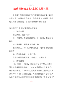 助残日活动方案(案例)实用4篇