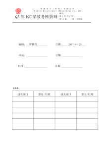 QA部员工绩效考核管理070427(1)