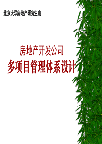 房地产开发企业多项目管理体系设计