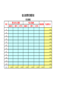 房地产开发企业成本核算明细科目汇总--房地产项目公司分类预算表2(xls)