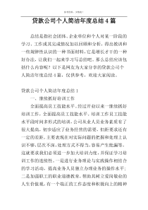 贷款公司个人简洁年度总结4篇