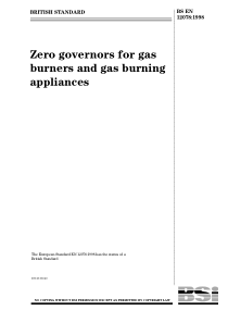 BS EN 12078-1998 Zero governors for gas burners an