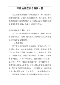 环境的调查报告最新4篇