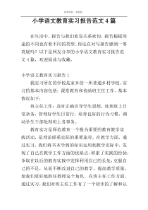 小学语文教育实习报告范文4篇