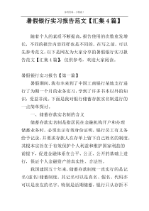 暑假银行实习报告范文【汇集4篇】