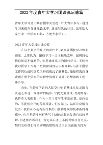 2022年度青年大学习团课观后感篇