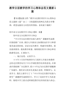 教学分层教学的学习心得体会范文最新4篇