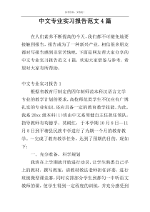 中文专业实习报告范文4篇