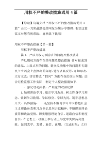 用权不严的整改措施通用4篇