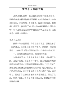 党员个人总结2篇