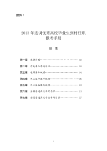 X年选调优秀高校毕业生到村任职报考手册