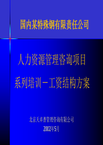 国内某特殊钢公司工资结构方案