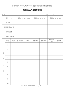 消防中心值班记录