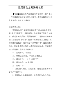 远足活动方案案例4篇