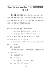 What is the weather like英语教案精编2篇