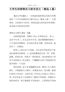 大学生的销售实习报告范文（精选4篇）