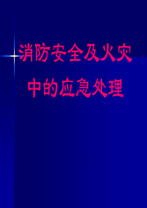 消防安全及火灾中的应急处理培训