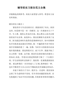 辅导班实习报告范文全集