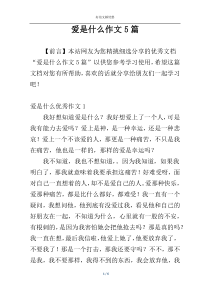 爱是什么作文5篇