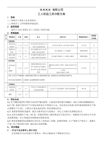 工人效益工资分配方案